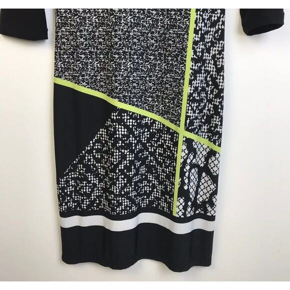 Tribal Dress Women's Small Black White Knit Snakeskin Graphic Night Out Goth - Picture 4 of 7